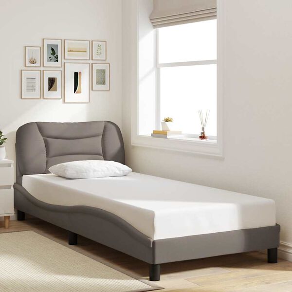 vidaXL Cadre de lit sans matelas Hvar taupe 90x190 cm tissu