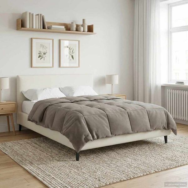 vidaXL Duvet complet toute l'ann&eacute;e Anthracite 155 x 200 cm Microfibre