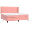 vidaXL Sommier &agrave; lattes de lit avec matelas Rose 200x200 cm Velours