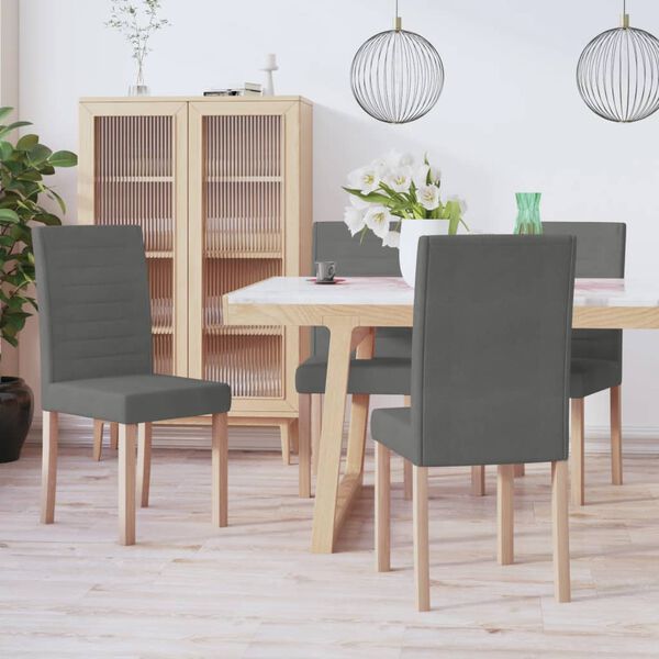 vidaXL Chaises &agrave; manger lot de 4 gris fonc&eacute; tissu