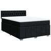 vidaXL Sommier &agrave; lattes de lit avec matelas Noir 140x190 cm Tissu