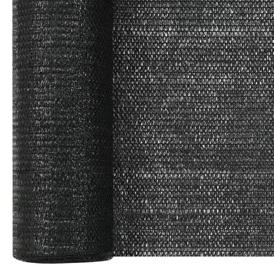 vidaXL Filet brise-vue Noir 3,6x10 m PEHD 75 g/m²