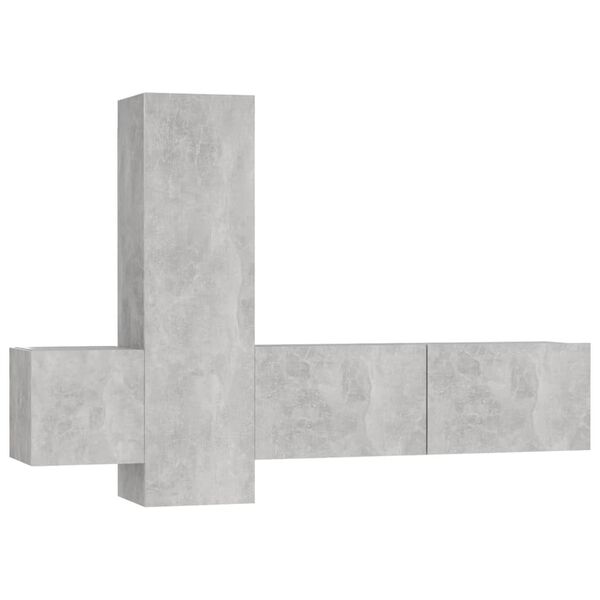 vidaXL Ensemble de meubles TV 3 pcs Gris b&eacute;ton Bois d'ing&eacute;nierie