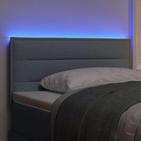 vidaXL Tête de lit LED avec des lumières à LED Gris clair 100 cm tissu