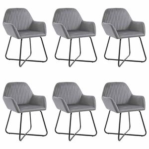 vidaXL Chaises &agrave; manger lot de 6 gris velours