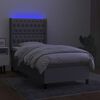 vidaXL Sommier &agrave; lattes de lit matelas LED Gris clair 80x200cm Tissu