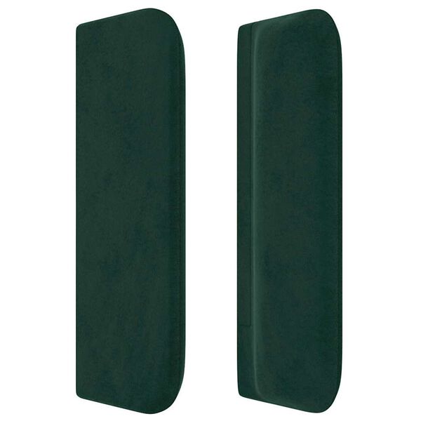 vidaXL T&ecirc;te de lit avec oreilles Vert fonc&eacute; 147x16x78/88 cm Velours