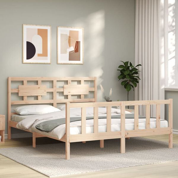 vidaXL Cadre de lit sans matelas bois de pin massif