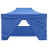 vidaXL Tente pliable avec 4 parois latérales 3 x 4,5 m Bleu