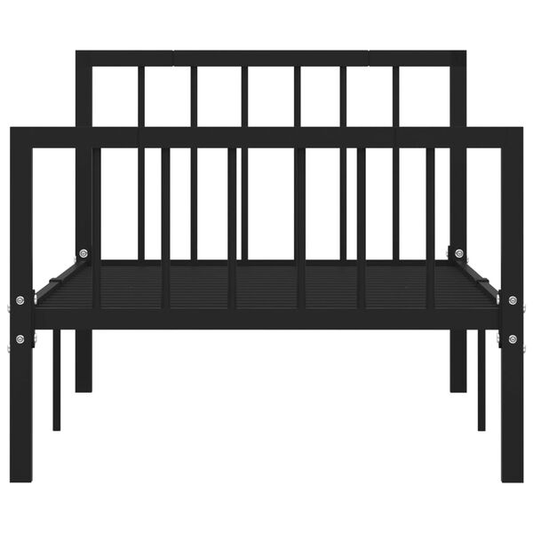 vidaXL Cadre de lit sans matelas noir m&eacute;tal 90x200 cm