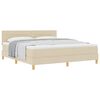 vidaXL Lit &agrave; ressorts avec coussin Cr&egrave;me 180 x 200 cm tissu
