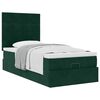 vidaXL Cadre de lit ottoman avec matelas vert fonc&eacute; 90x190 cm velours