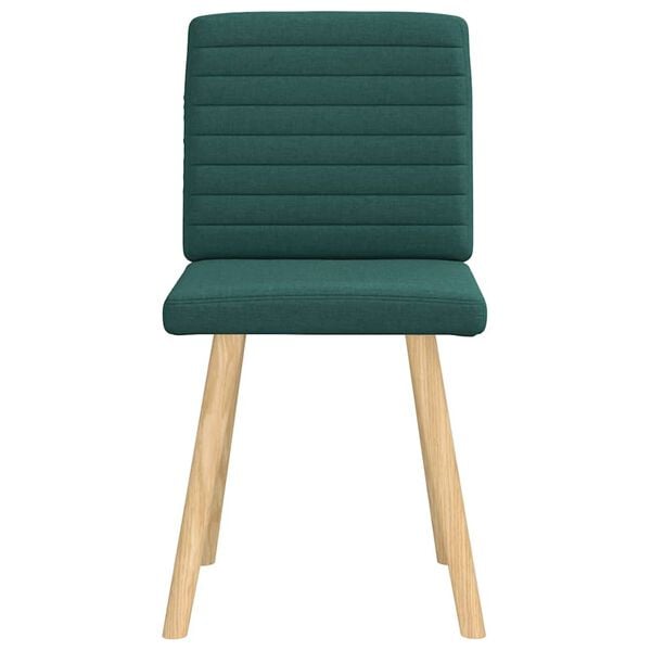 vidaXL Chaises &agrave; manger lot de 2 vert fonc&eacute; tissu