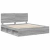 vidaXL Cadre de lit Gris Sonoma 200 x 200 cm Bois de pin massif
