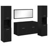 vidaXL Ensemble de mobilier de salle de bain 4 pc Ch&ecirc;ne noir