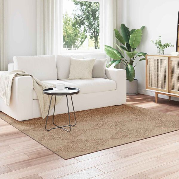 vidaXL Tapis de surface Carr&eacute; AGIRA Naturel 200 x 200 cm Polyester