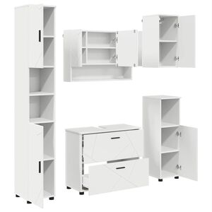 vidaXL Ensemble de mobilier de salle de bain 5 pc Blanc