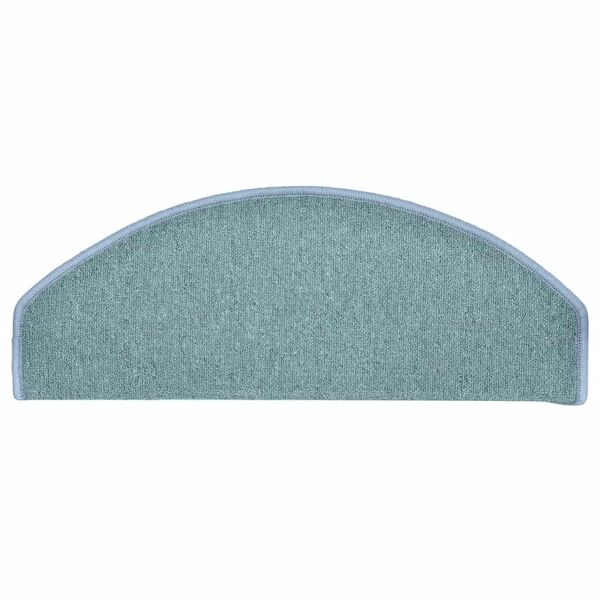 vidaXL Tapis d'escalier 30 pi&egrave;ces 65 x 24 x 4 cm Bleu mer Demi-rond Grand