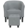 vidaXL Chaise cabriolet avec repose-pied gris clair tissu