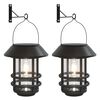 vidaXL Lanternes murales solaires d'ext&eacute;rieur 2 pcs blanc