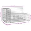 vidaXL Banc de jardin design gabion 122x71x65,5cm bois de pin impr&eacute;gn&eacute;