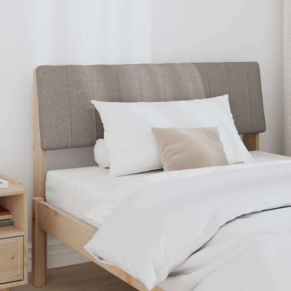 vidaXL T&ecirc;te de lit capitonn&eacute;e Taupe 100 cm Pin massif