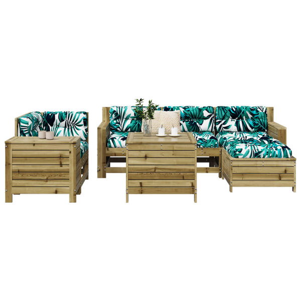 vidaXL Salon de jardin 7 pcs bois de pin impr&eacute;gn&eacute;