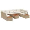 vidaXL Ensemble de canap&eacute; de jardin 10 pc Beige Poly rotin