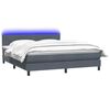 vidaXL Sommier &agrave; lattes de lit et matelas et LED gris fonc&eacute; 180x210cm velours