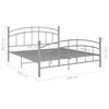 vidaXL Cadre de lit sans matelas gris m&eacute;tal 160x200 cm