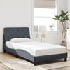 vidaXL Cadre de lit avec LED sans matelas gris fonc&eacute; 100x200cm velours