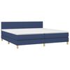 vidaXL Sommier &agrave; lattes de lit avec matelas Bleu 200x200 cm Tissu