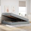 vidaXL Lit avec rangement et matelas Gris clair 200 x 200 cm Polyester
