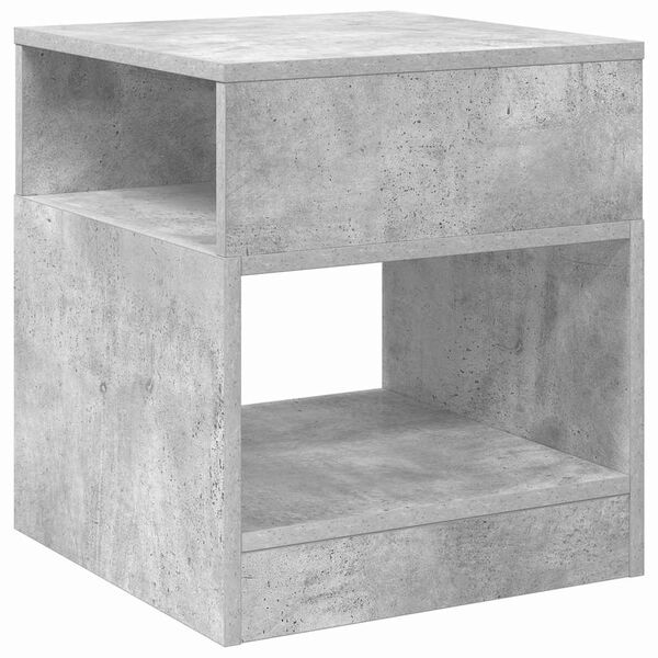 vidaXL Table d'appoint Gris b&eacute;ton 40,5 x 40 x 45 cm Bois d'ing&eacute;nierie