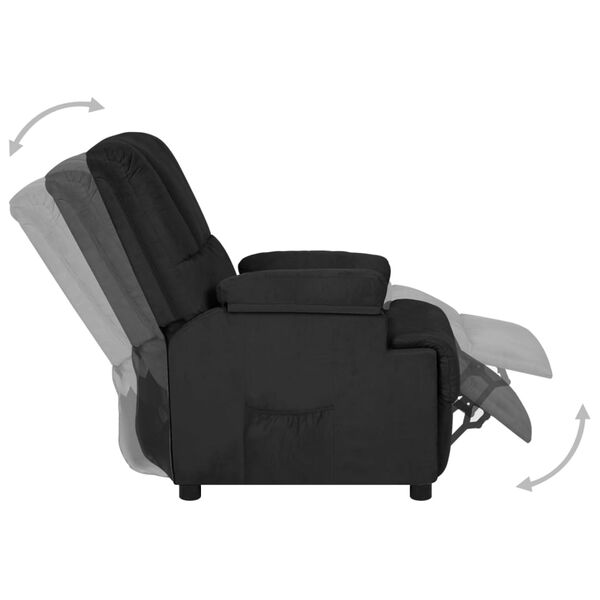 vidaXL Fauteuil inclinable noir tissu microfibre