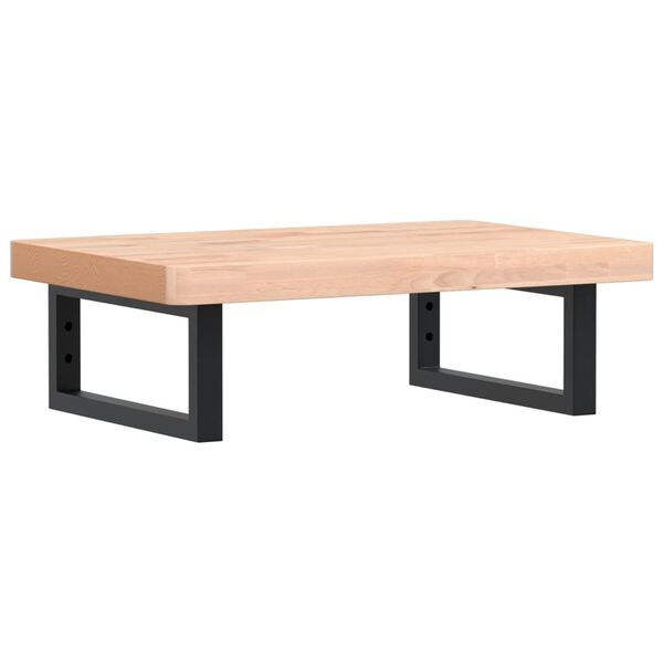 vidaXL &Eacute;tag&egrave;re de vasque murale acier et bois massif de h&ecirc;tre