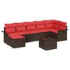 vidaXL Ensemble de canap&eacute; de jardin 8 pc Marron polyrotin