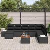 vidaXL Ensemble de canap&eacute; de jardin 9 pcs Noir