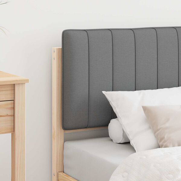 vidaXL Cadre de lit avec tête de lit rembourrée Gris clair 75 x 190 cm