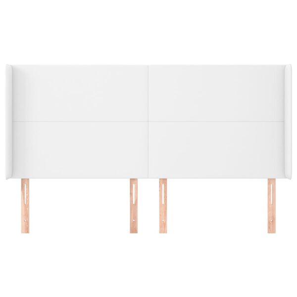 vidaXL T&ecirc;te de lit avec oreilles Blanc 203x16x118/128 cm Similicuir