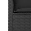 vidaXL Salon de jardin 3 pcs avec coussins noir résine tressée
