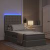 vidaXL Lit avec rangement et LED avec LED Taupe 90 x 200 cm Polyester