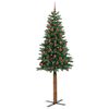 vidaXL Sapin de Noël mince Vert 210 cm PVC et bois de pin massif