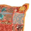vidaXL Coussin Patchwork lot de 2 fait &agrave; la main 45x45 cm Orange/Vert