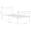 vidaXL Cadre de lit sans matelas blanc métal 100x200 cm