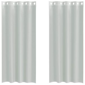 vidaXL Rideaux en voile avec &oelig;illets 2 pcs gris clair 140x245 cm