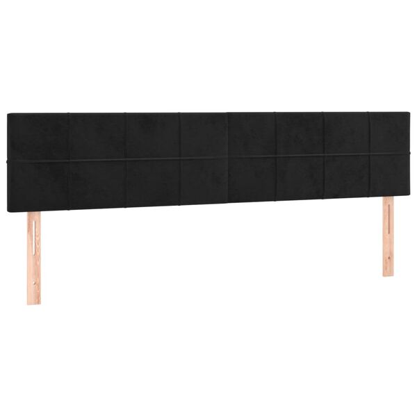 vidaXL T&ecirc;tes de lit Noir 180 x 5 x 78/88 cm Velours