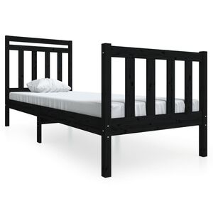 vidaXL Cadre de lit sans matelas noir bois massif