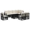 vidaXL Ensemble de canap&eacute; de jardin 9 pc Noir et blanc cr&egrave;me polyrotin
