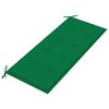 vidaXL Banc de jardin avec coussin vert 120 cm Bois de teck massif